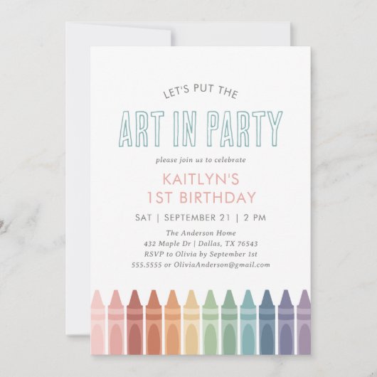 Rainbow Art Craft Verjaardag Kaart (Voorkant)