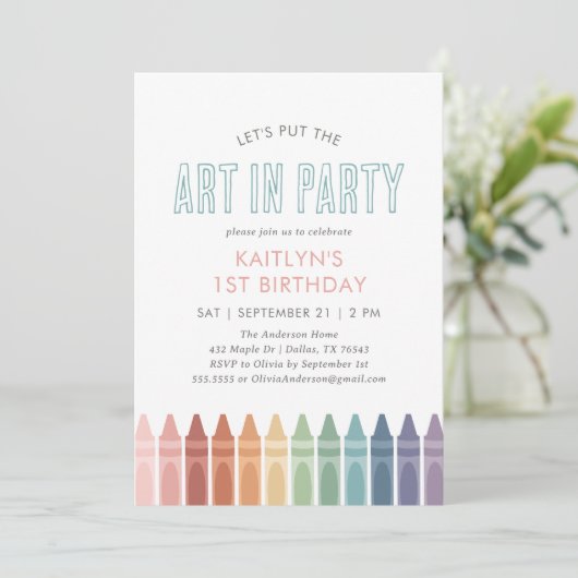 Rainbow Art Craft Verjaardag Kaart (Staand voorkant)