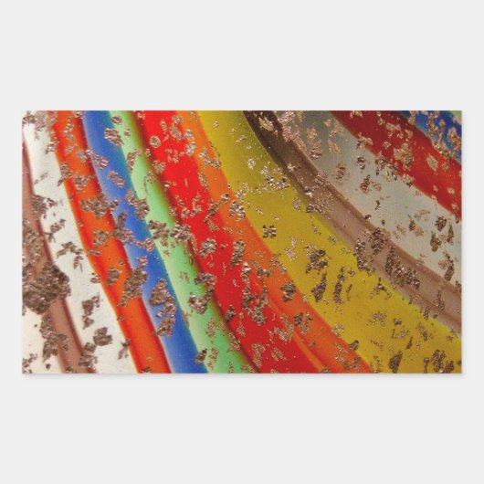 Rainbow Art Glass Rechthoekige Sticker (Voorkant)