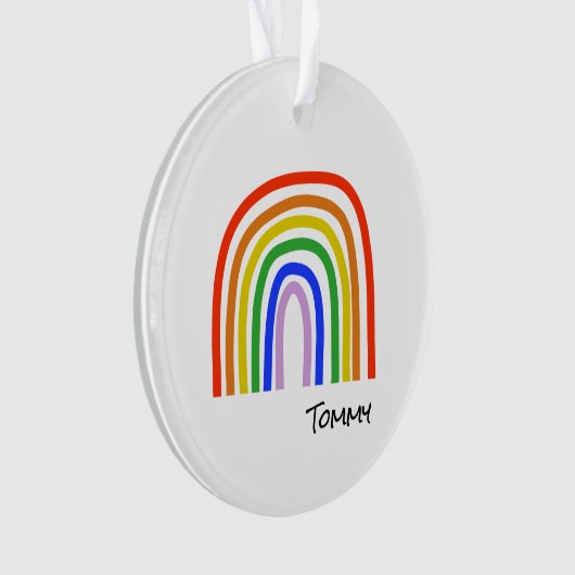 Rainbow Art Kinder NAAM Kleurrijk Modern Fun Ornament (voorkant)