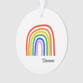 Rainbow Art Kinder NAAM Kleurrijk Modern Fun Ornament (voorkant)