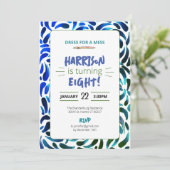 Rainbow Art Paint Birthday Party Boy Kaart (Staand voorkant)