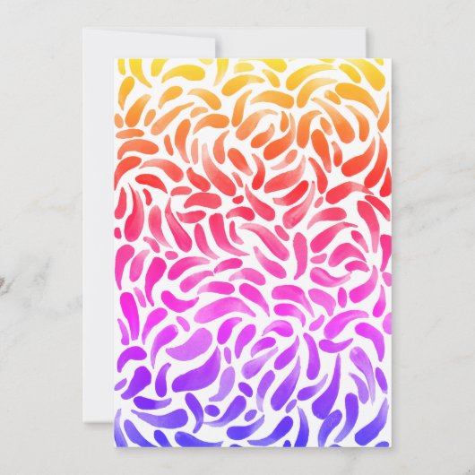 Rainbow Art Paint Birthday Party Girl Kaart (Achterkant)