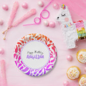 Rainbow Art Paint Party Girl Birthday Papieren Bordje (Feest)