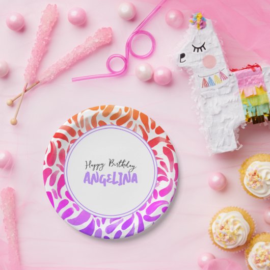 Rainbow Art Paint Party Girl Birthday Papieren Bordje (Feest)