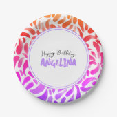 Rainbow Art Paint Party Girl Birthday Papieren Bordje (Voorkant)