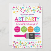 Rainbow Art Party Birthday Kaart (Voorkant)