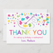 Rainbow Art Party Verjaardag Bedankt Card Kaart (Voorkant)