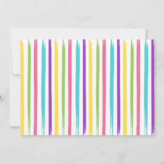 Rainbow Art Party Verjaardag Bedankt Card Kaart (Achterkant)