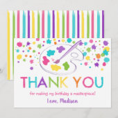 Rainbow Art Party Verjaardag Bedankt Card Kaart (Voorkant / Achterkant)