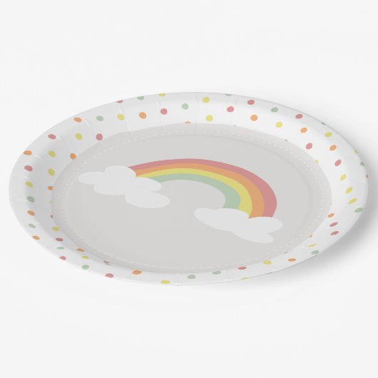 Rainbow art polkadot Wegwerp Party Papier Bord (Gekanteld)