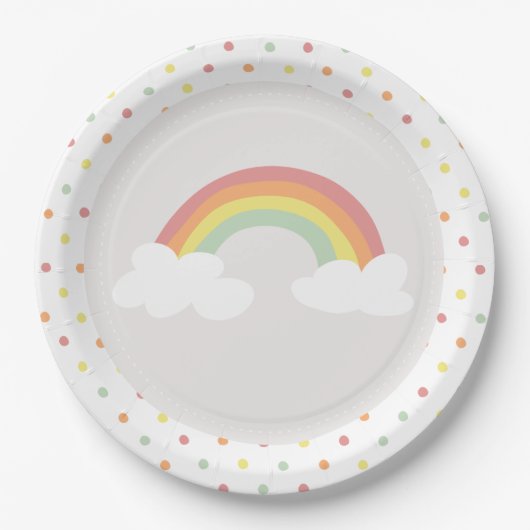 Rainbow art polkadot Wegwerp Party Papier Bord (Voorkant)