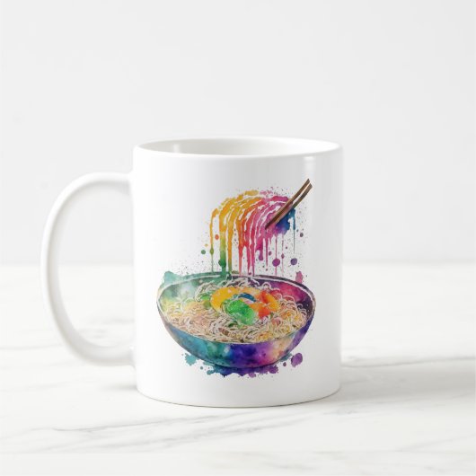 Rainbow Art Ramen Noedels en eetstokjes Koffiemok (Links)