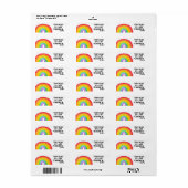RAINBOW ART RETURN ADRES ETIKETTERS ETIKET (Full Sheet)