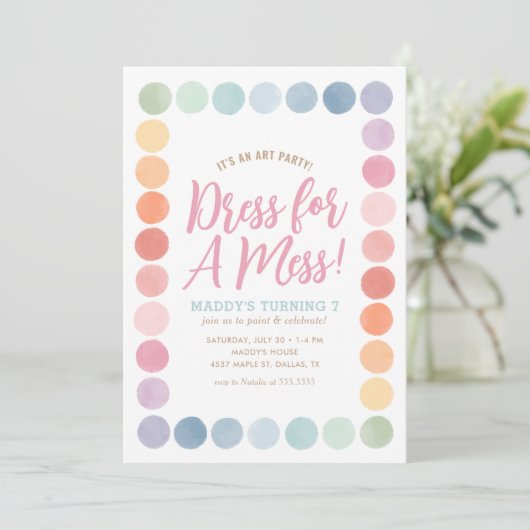 Rainbow Art Schilderij Verjaardagsfeest Kaart (Staand voorkant)