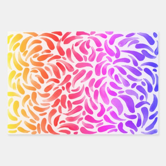 Rainbow Art Thlek Paint Party Girl Birthday Inpakpapier Vel (Voorkant 2)