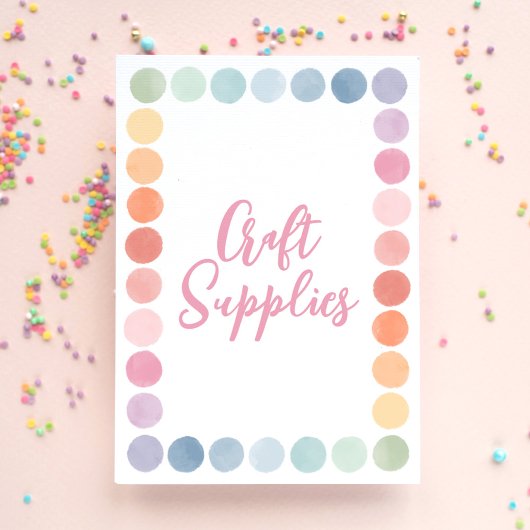 Rainbow Art Verjaardagsfeestje Craft Supplies Sign Poster