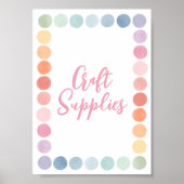 Rainbow Art Verjaardagsfeestje Craft Supplies Sign Poster (Voorkant)