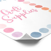 Rainbow Art Verjaardagsfeestje Craft Supplies Sign Poster (Hoek)