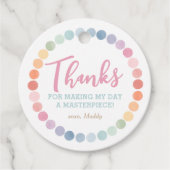 Rainbow Art verjaardagsfeestje dank je Bedankjes Labels (Voorkant)