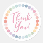 Rainbow Art verjaardagsfeestje dank je Ronde Sticker (Voorkant)