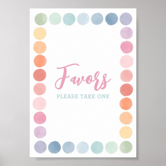 Rainbow Art Verjaardagsfeestje Favorieten Teken Poster (Voorkant)