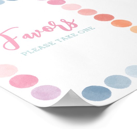 Rainbow Art Verjaardagsfeestje Favorieten Teken Poster (Hoek)