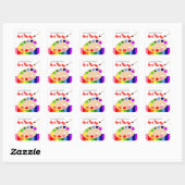 Rainbow Artiest Palet Schilderij Verjaardagsfeest Vierkante Sticker (Vel)