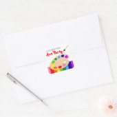 Rainbow Artiest Palet Schilderij Verjaardagsfeest Vierkante Sticker (Envelop)