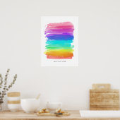 Rainbow Artist Bruskes minimalistische Happy Text Poster (Keuken)