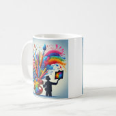 Rainbow Artist Painter koffiethee mok kopje kerami (Voorkant links)