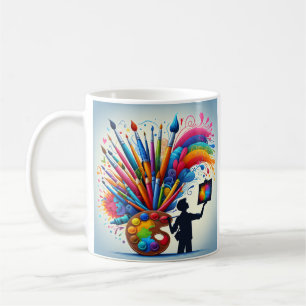 Rainbow Artist Painter koffiethee mok kopje kerami
