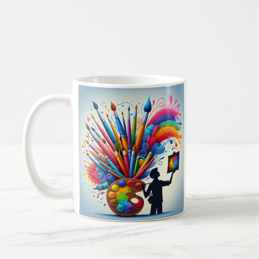 Rainbow Artist Painter koffiethee mok kopje kerami (Links)