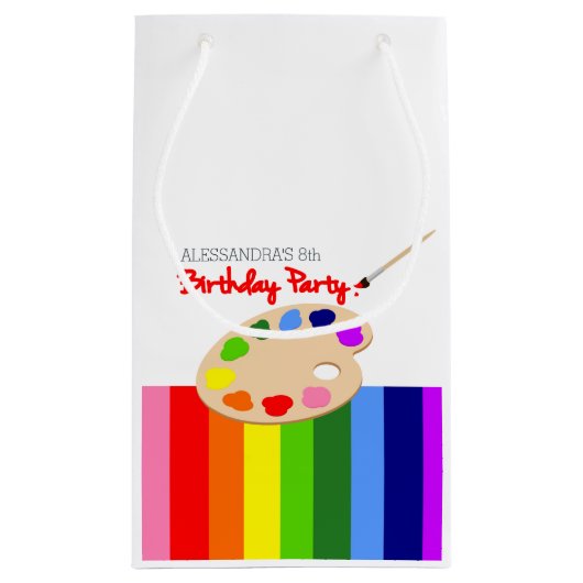 Rainbow Artist Palette schilder Birthday Party Klein Cadeauzakje (Achterkant)