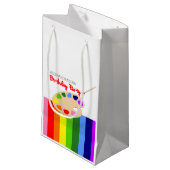Rainbow Artist Palette schilder Birthday Party Klein Cadeauzakje (Voorkant Gekanteld)