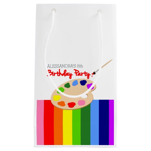 Rainbow Artist Palette schilder Birthday Party Klein Cadeauzakje (Voorkant)