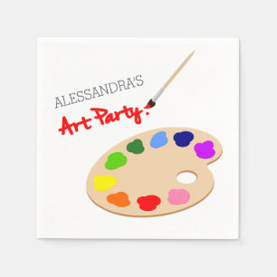 Rainbow Artist Palette schilder Birthday Party Servet