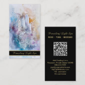 *~* Rainbow Artsy Drip Crystals AP90 Gold QR Visitekaartje (Voorkant / Achterkant)