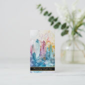 *~* Rainbow Artsy QR Drip Crystals AP90 Goud Visitekaartje (Staand voorkant)