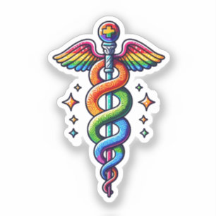 Rainbow Asclepius Sticker