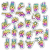Rainbow ASL Alphabet – Educational & Expressive Sticker (Voorkant)