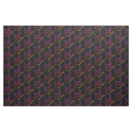 Rainbow ASL I Love You Patterned Fabric Stof