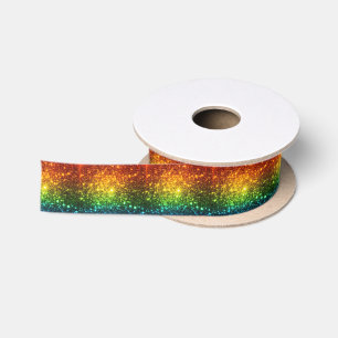 Rainbow Astral Glitter Alleen liefde is echt Satijnen Lint
