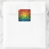 Rainbow Astral Glitter Alleen liefde is echt Vierkante Sticker (Tas)