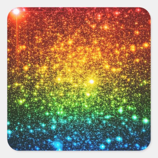 Rainbow Astral Glitter Alleen liefde is echt Vierkante Sticker (Voorkant)
