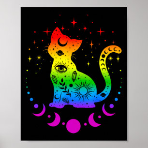 Rainbow Astrology Cat LGBT Gay Pride Vlag Poster