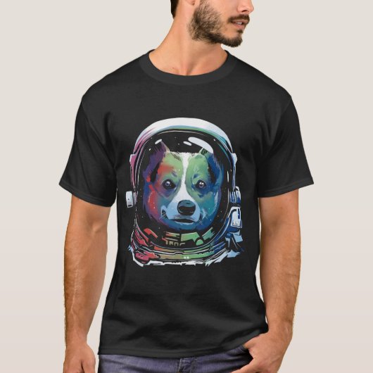 Rainbow Astronaut Dog T-shirt (Voorkant)