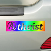 Rainbow Atheïst Flag Bumpersticker (Op auto)