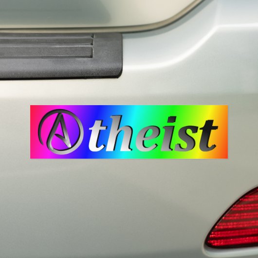 Rainbow Atheïst Flag Bumpersticker (Op auto)