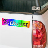 Rainbow Atheïst Flag Bumpersticker (Op Truck)